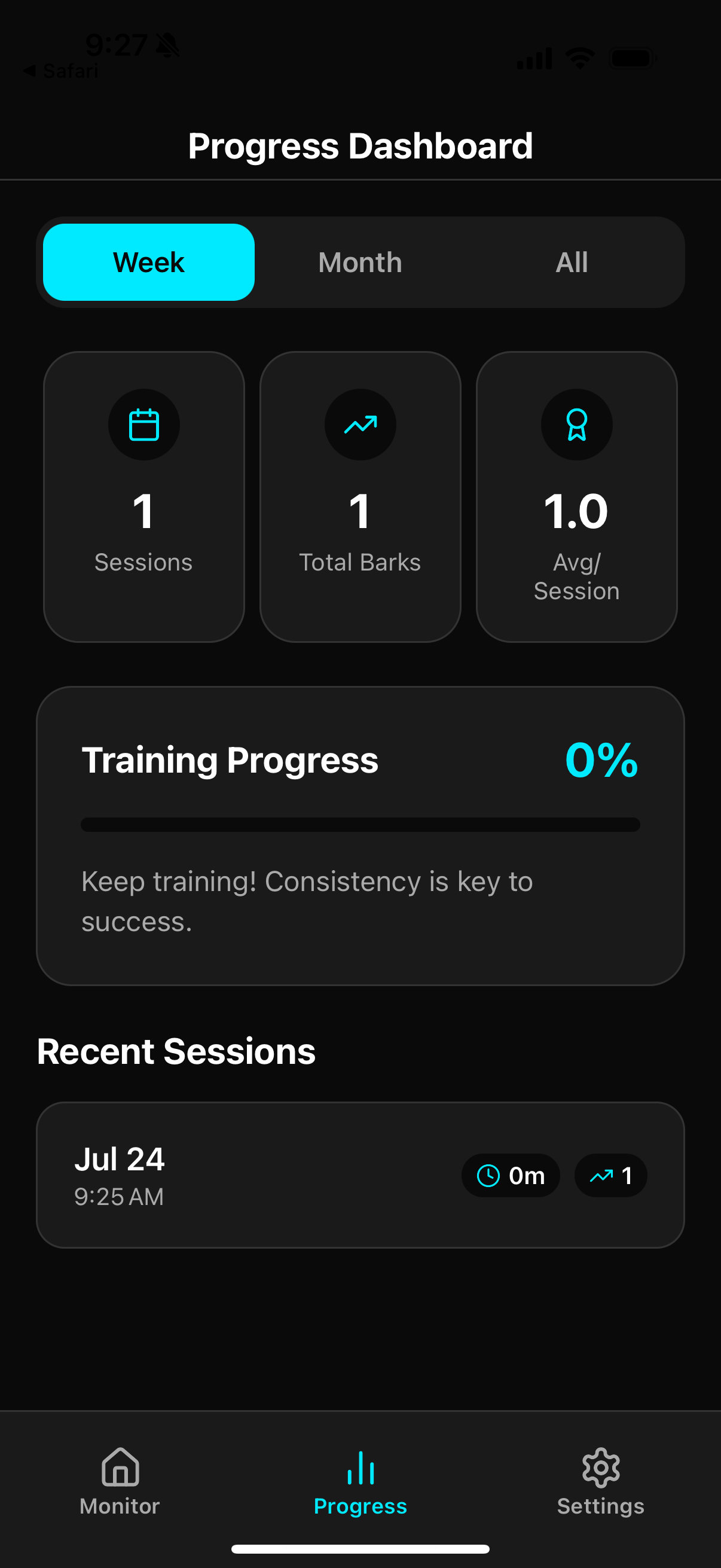 CrateQuiet Progress Dashboard